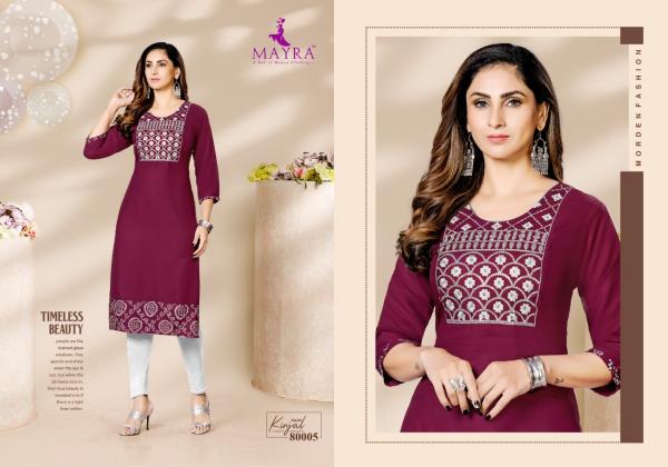 Mayra Kinjal Rayon Designer Exclusive kurti Collection